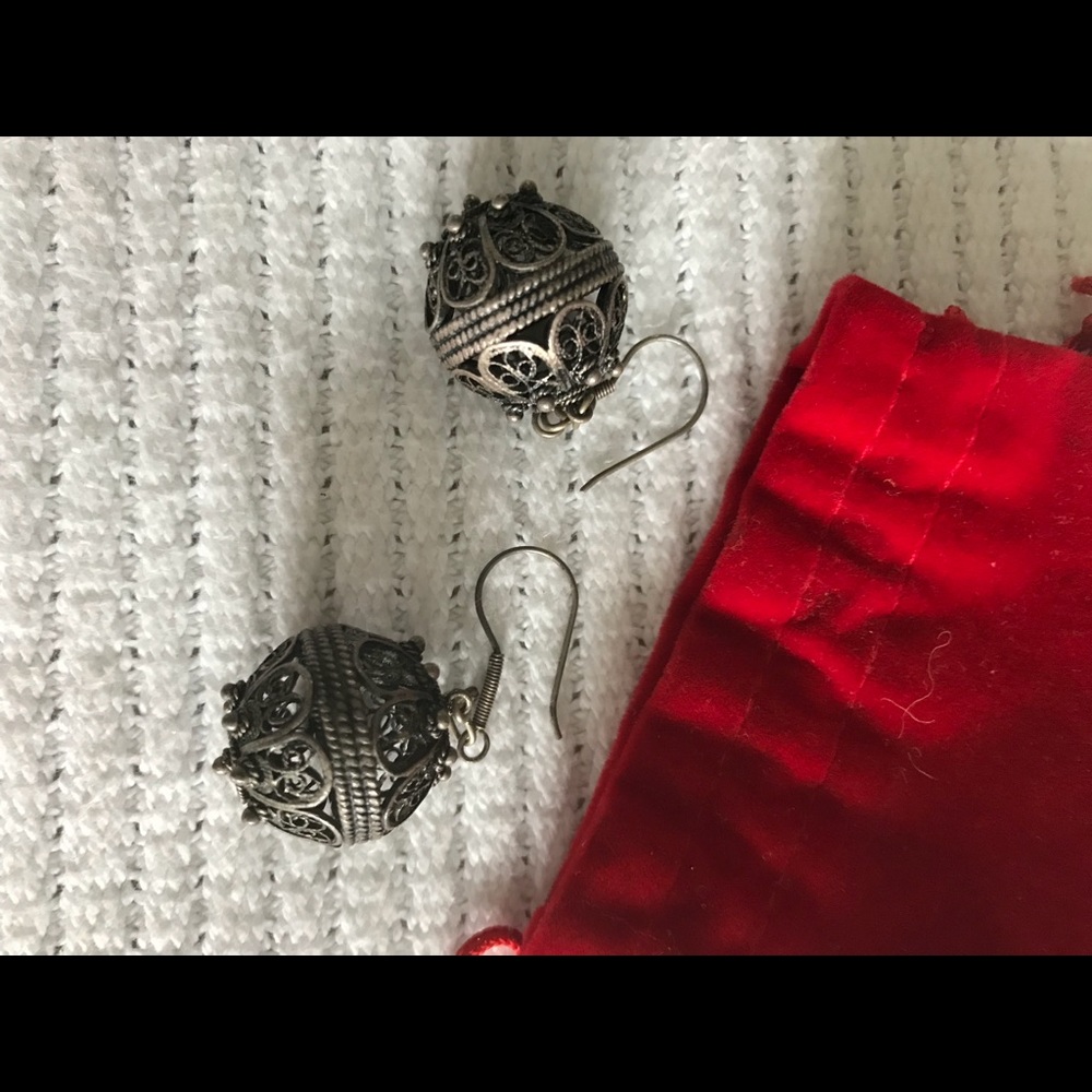 Sterling silver Old world filigree hand made earrings